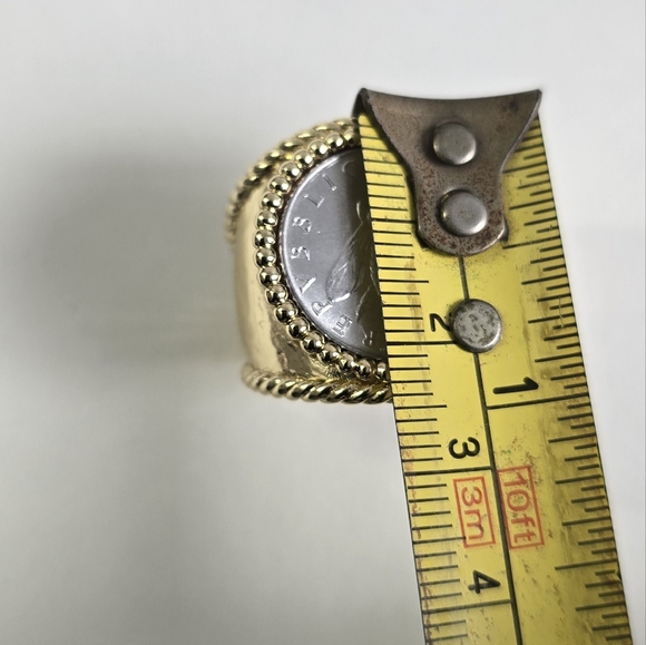 14K Gold Plated Sterling Silver 925 Italian Coin Ring – Vintage Bee Design - Picture 7 of 10